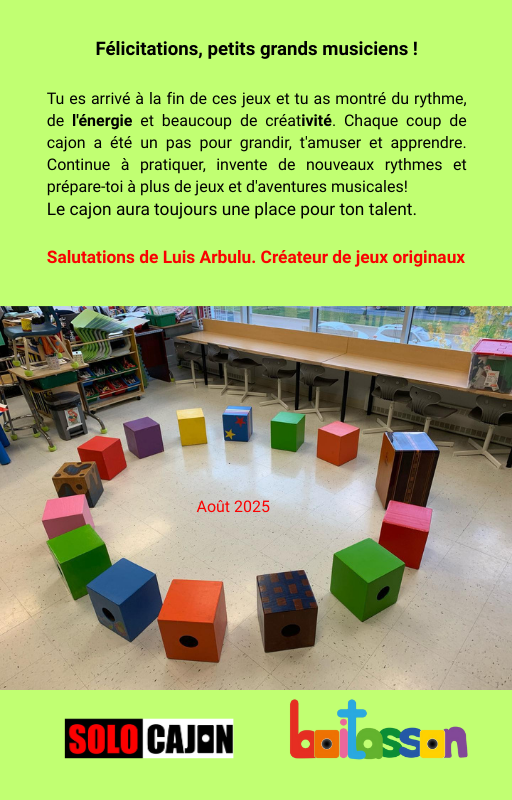 contra cara 10 Jeux avec Cajon pour Enfants de 5 à 8 ans
