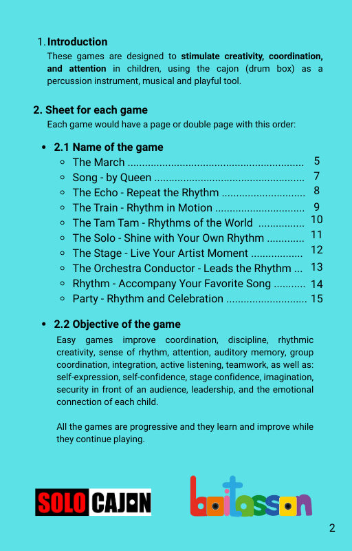 10 Games with box drum Cajon for children (Ages 5-8)
